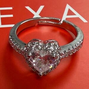 By Alexa Rae 2025 Advent Adjustable BRILLIANT Silver Heart Ring NWOT